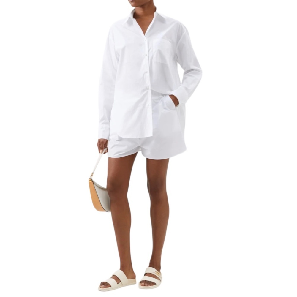 The Frankie Shop Lou Organic Cotton White Shorts Size Large
